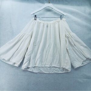 EUC Loft Off the Shoulder Peasant Blouse Bell Sleeves Ivory size Medium